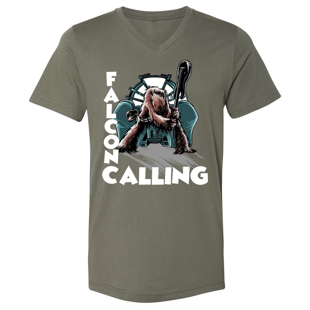 Unisex V-Neck T-Shirt - DHP3KXJJ - Military Green - 10