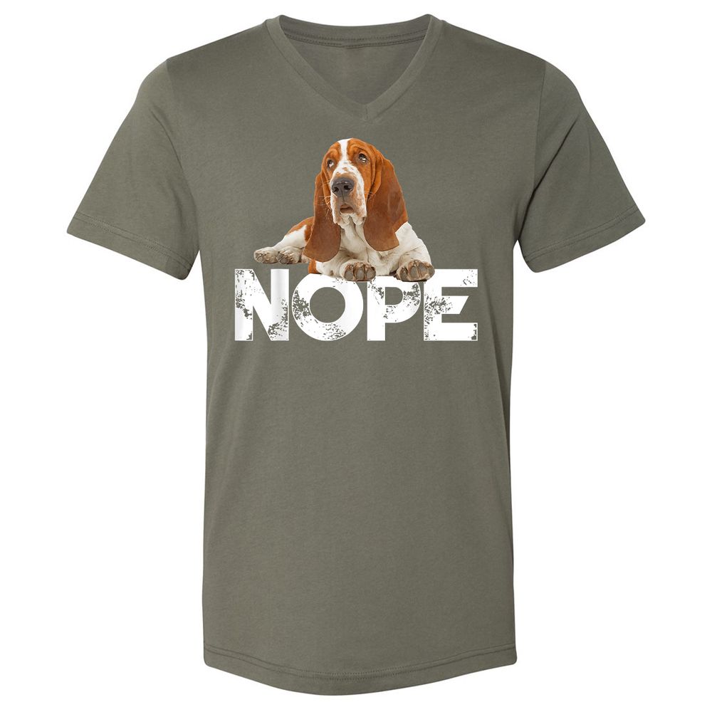 Unisex V-Neck T-Shirt - HERJXGF6 - Military Green - 10
