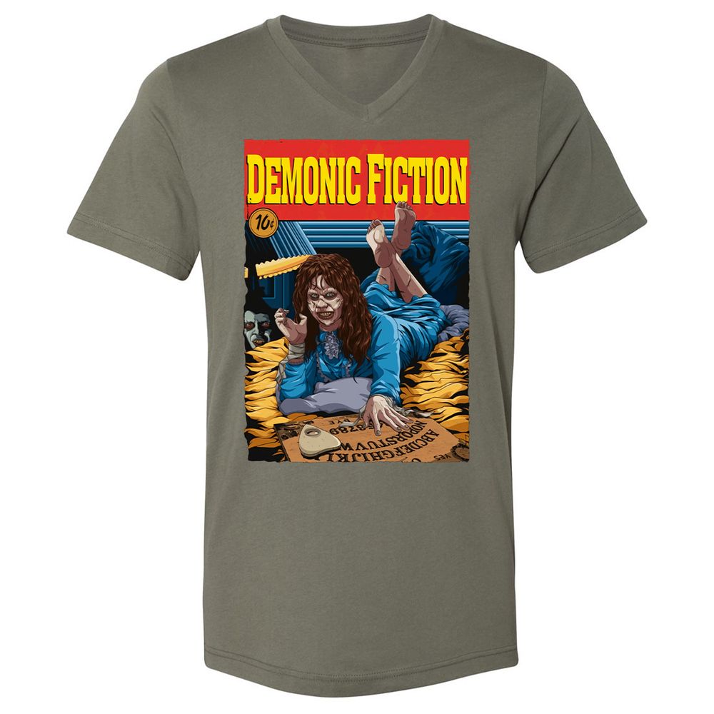 Unisex V-Neck T-Shirt - L3DKFL9Y - Military Green - 10