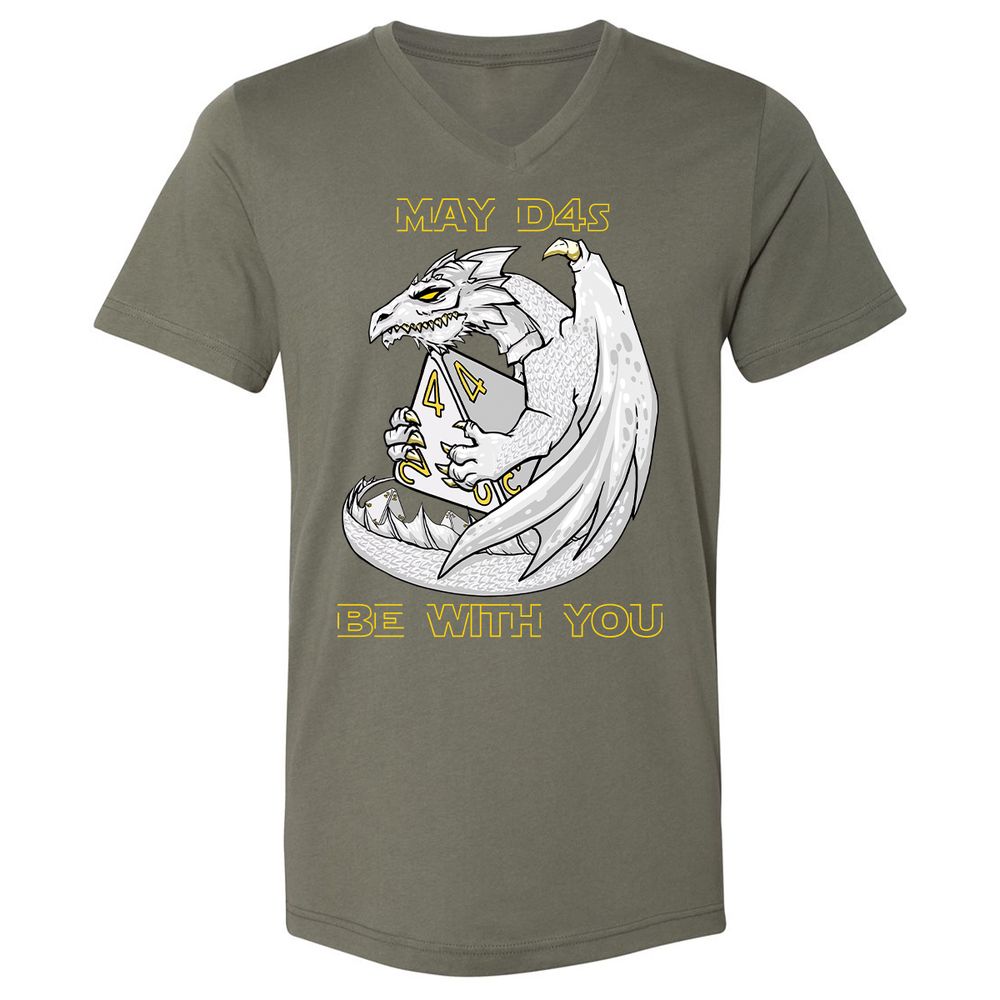 Unisex V-Neck T-Shirt - 7BRAARNN - Military Green - 10