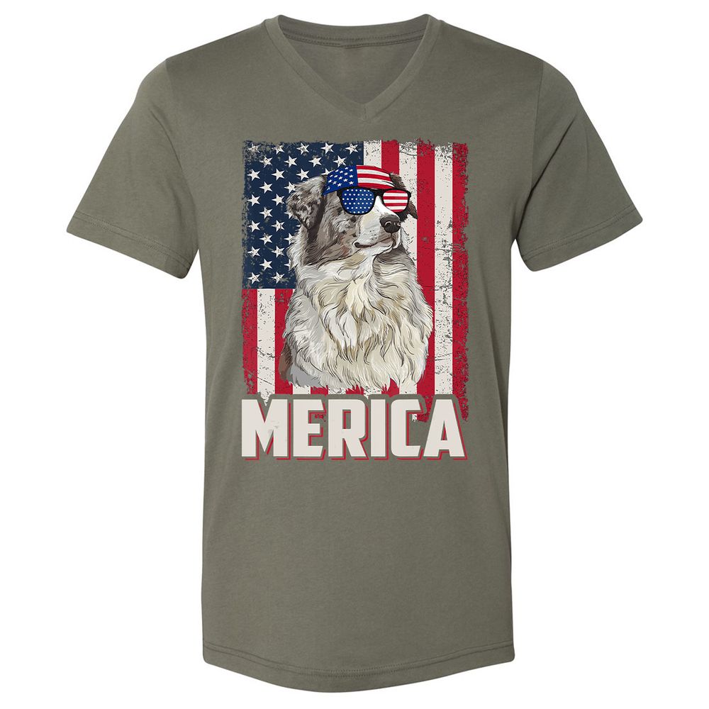 Unisex V-Neck T-Shirt - CQR7MUMW - Military Green - 10