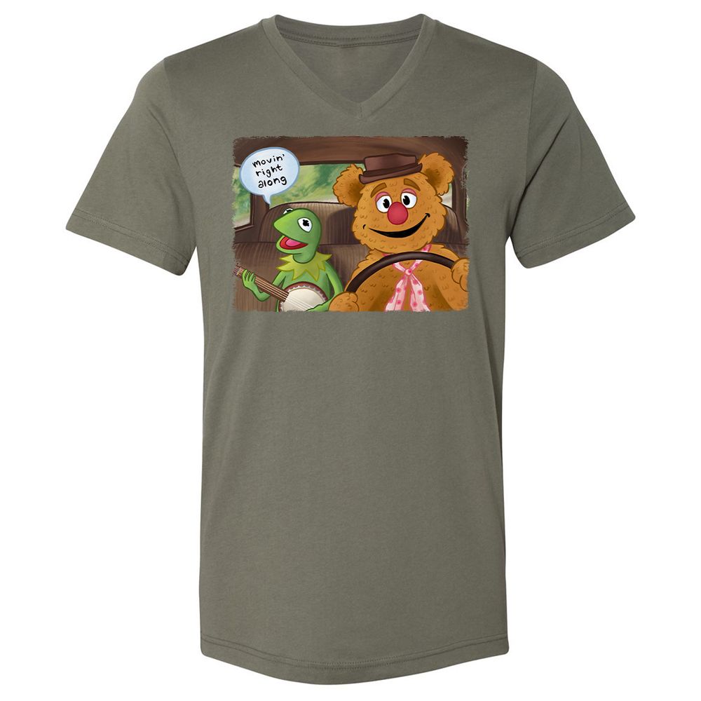 Unisex V-Neck T-Shirt - 3V6A45SJ - Military Green - 10