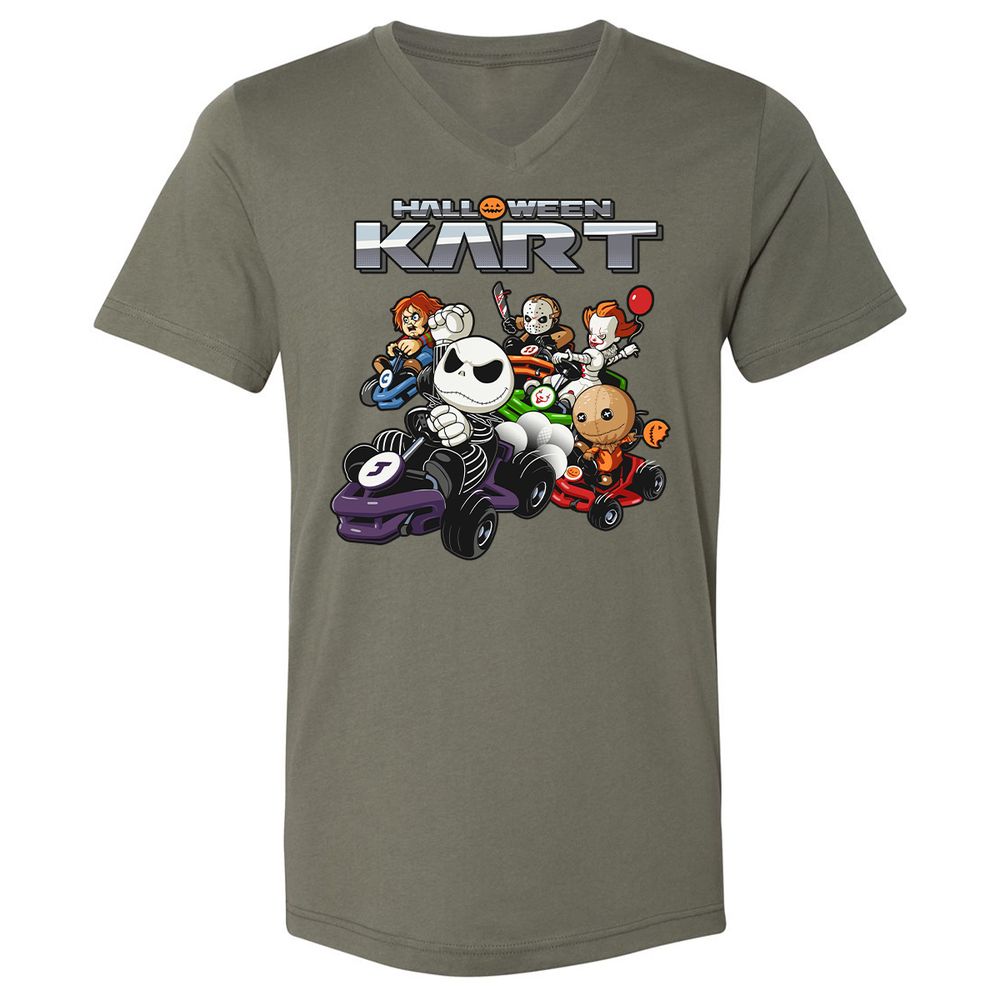 Unisex V-Neck T-Shirt - JWZFBETE - Military Green - 10