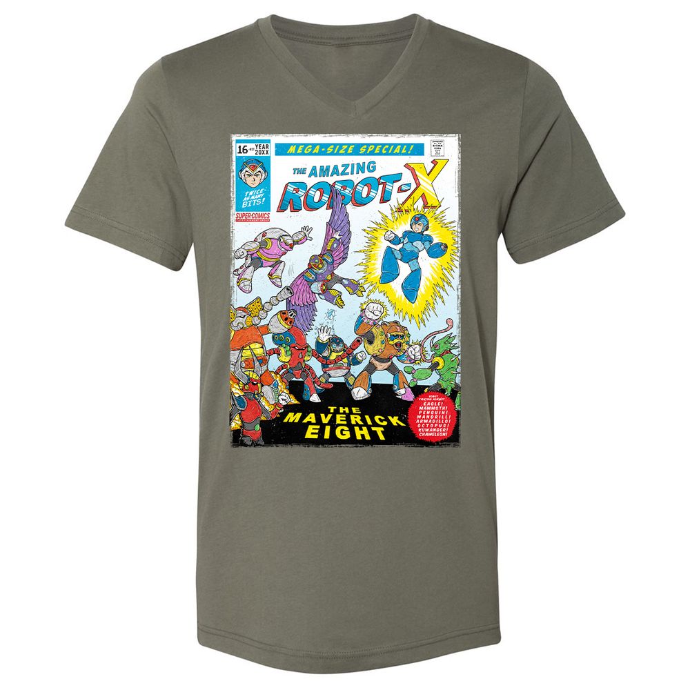 Unisex V-Neck T-Shirt - 6KNQZDAD - Military Green - 10