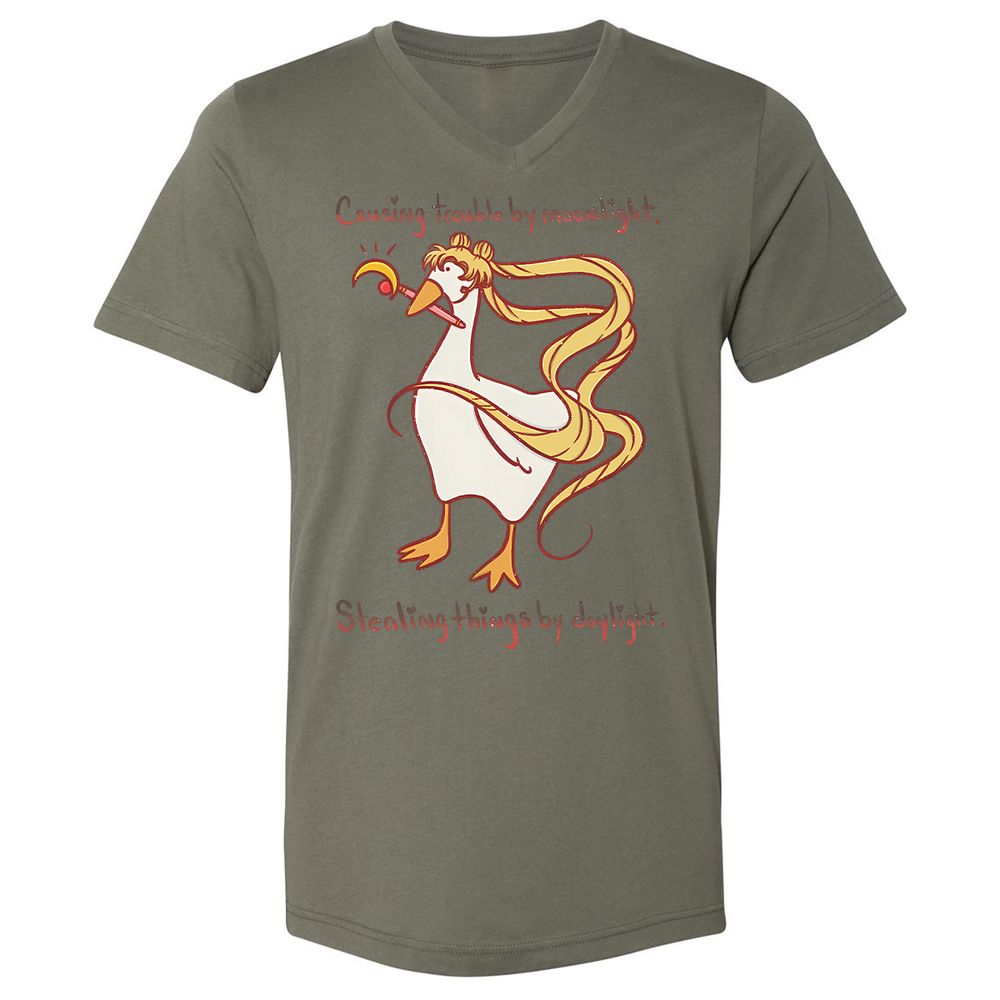 Unisex V-Neck T-Shirt - ZKGMHG1G - Military Green - 10