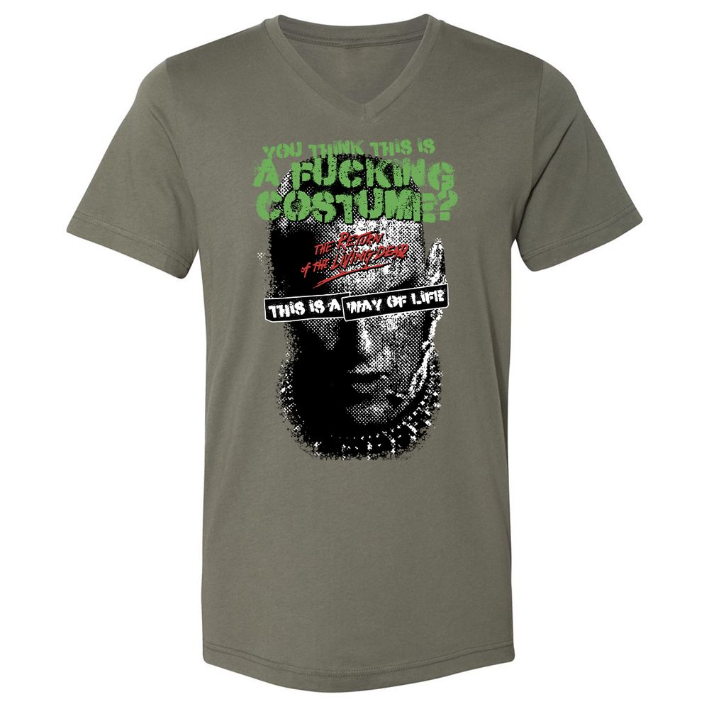 Unisex V-Neck T-Shirt - 11W3D3TT - Military Green - 10