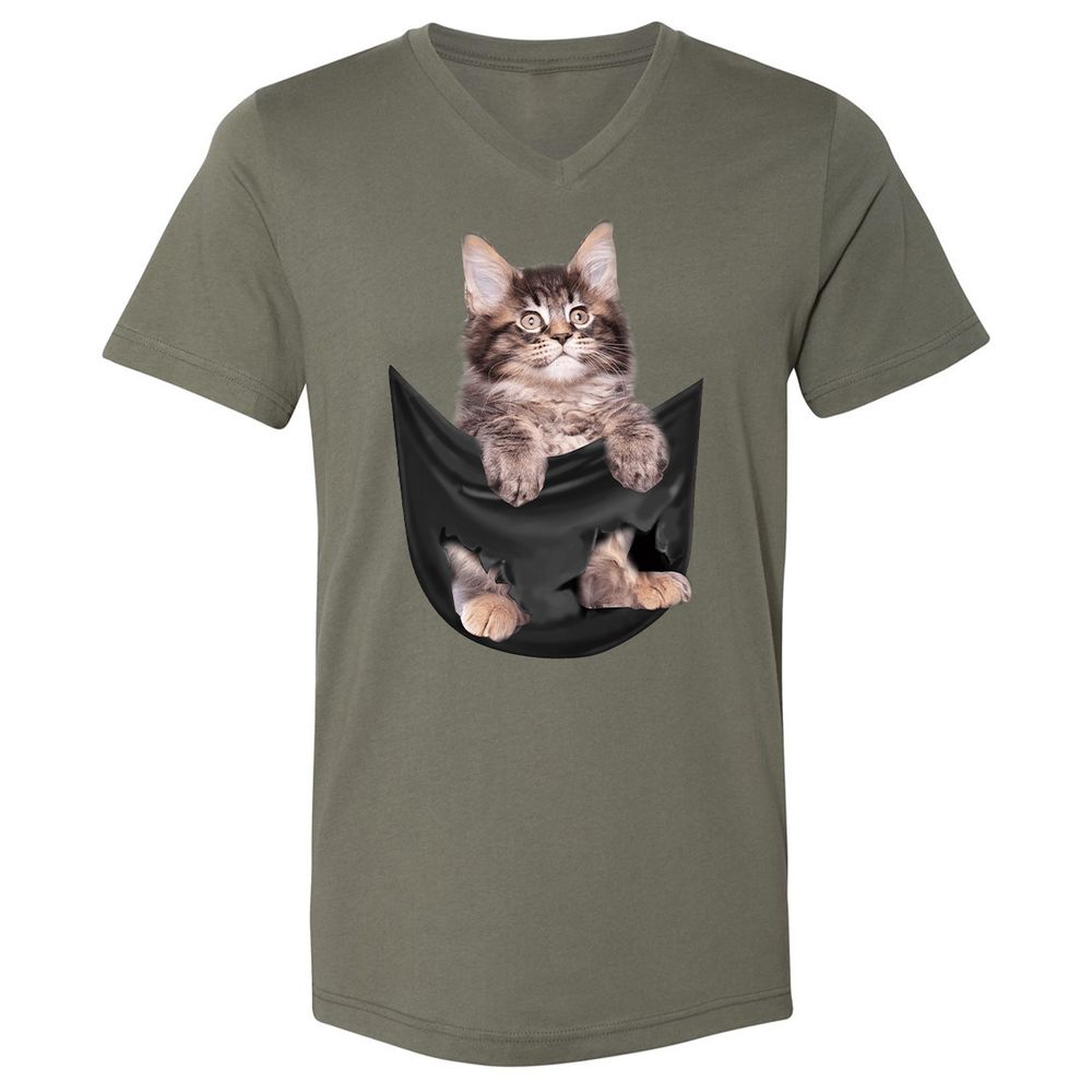 Unisex V-Neck T-Shirt - Q3LY4MY1 - Military Green - 10
