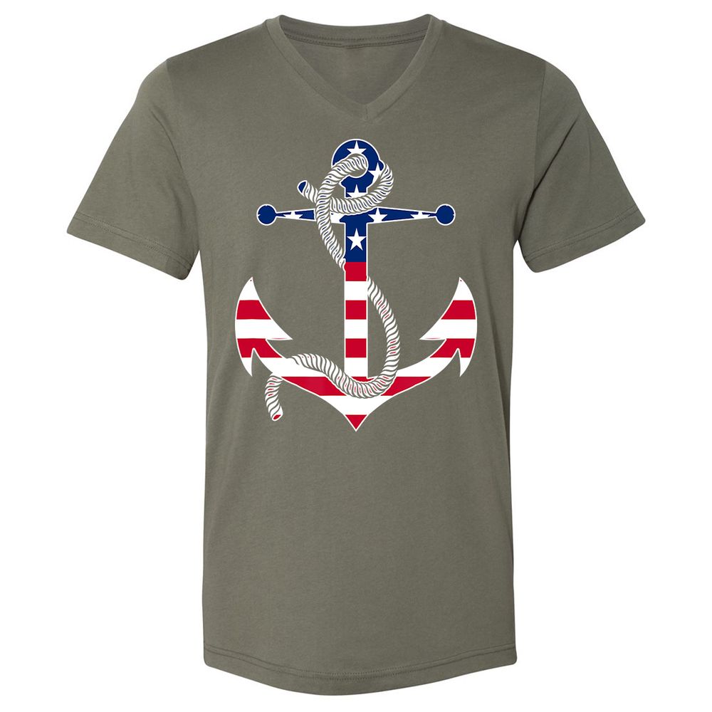 Unisex V-Neck T-Shirt - 828YVZWA - Military Green - 10