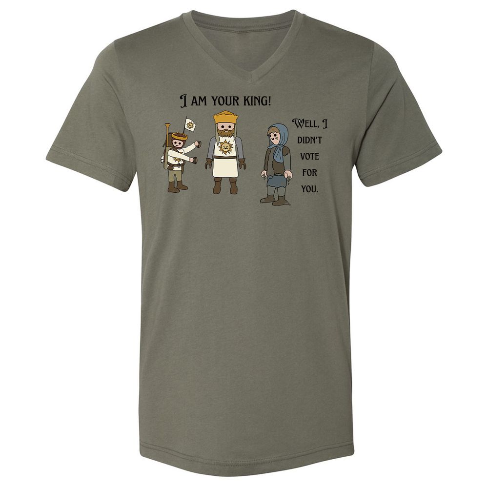 Unisex V-Neck T-Shirt - 5KTWQNDR - Military Green - 10