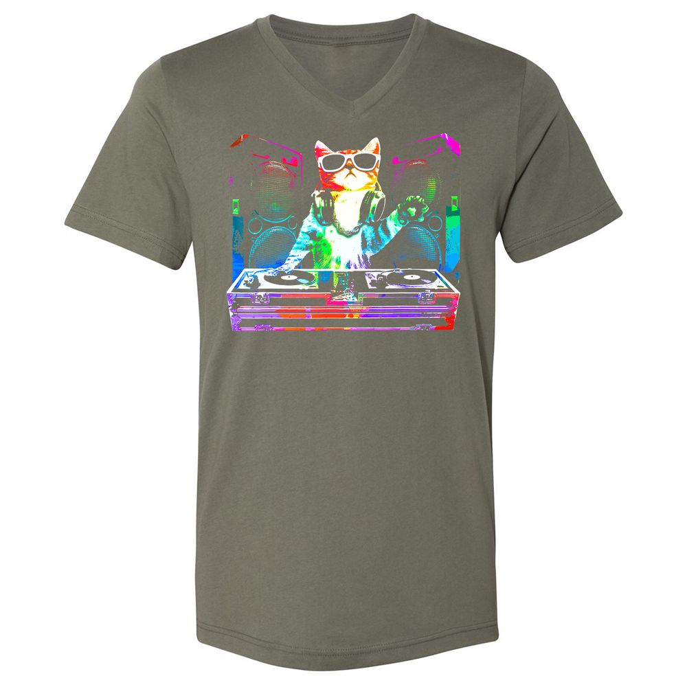 Unisex V-Neck T-Shirt - SLH9TWRJ - Military Green - 10