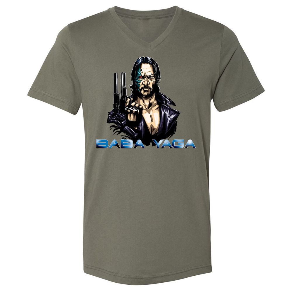 Unisex V-Neck T-Shirt - F3FKQY1T - Military Green - 10