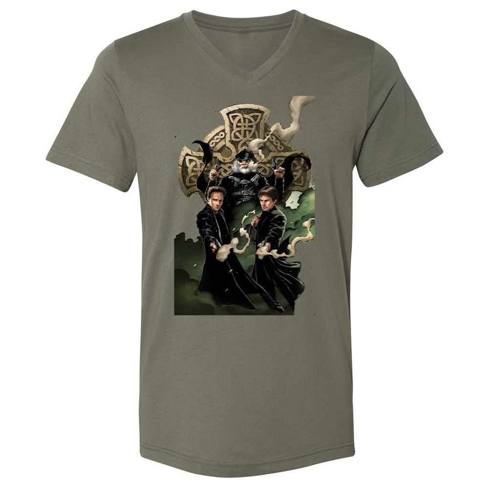Unisex V-Neck T-Shirt - 6LBP9EX1 - Military Green - 10