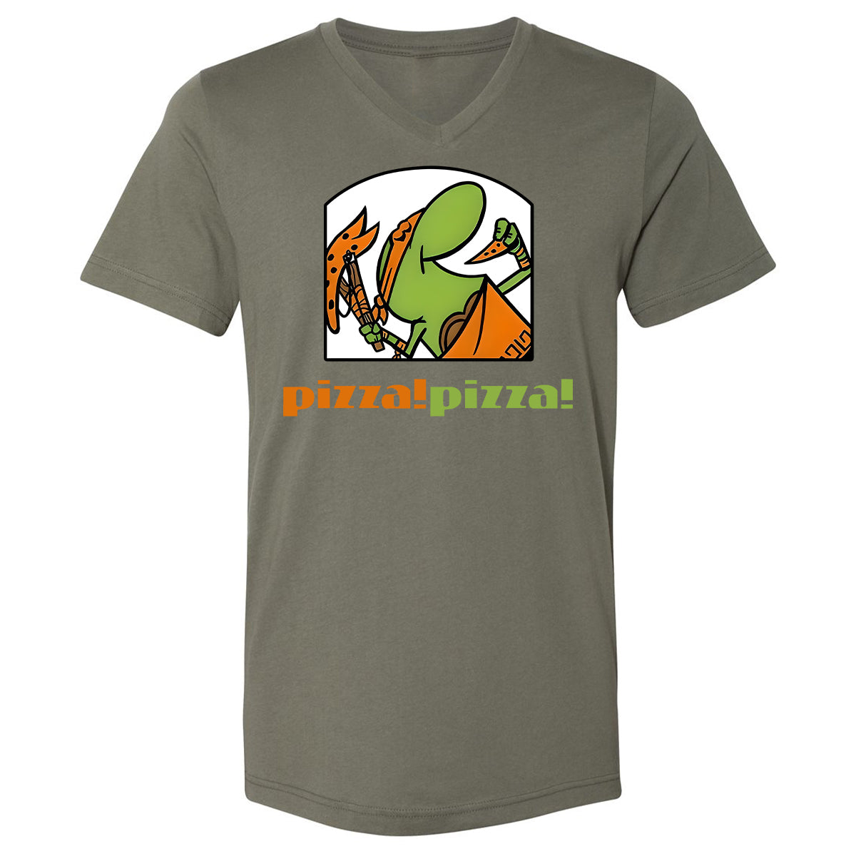 Unisex V-Neck T-Shirt - 4CGK8SSF - Military Green - 10