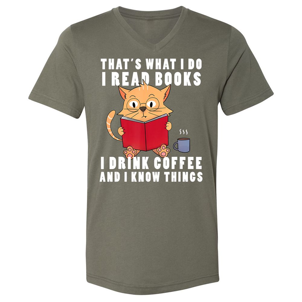 Unisex V-Neck T-Shirt - R2HNWBZJ - Military Green - 10