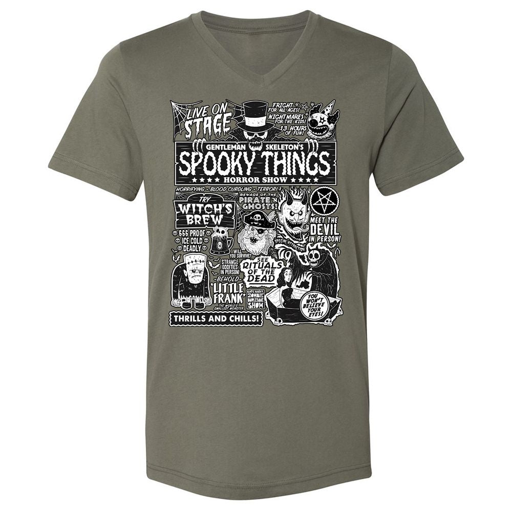 Unisex V-Neck T-Shirt - G9AX6UT9 - Military Green - 10