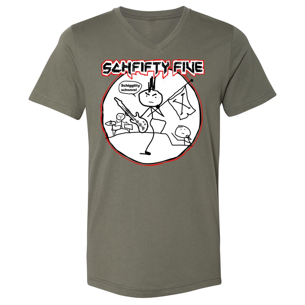 Unisex V-Neck T-Shirt - FTJEWNFN - Military Green - 10
