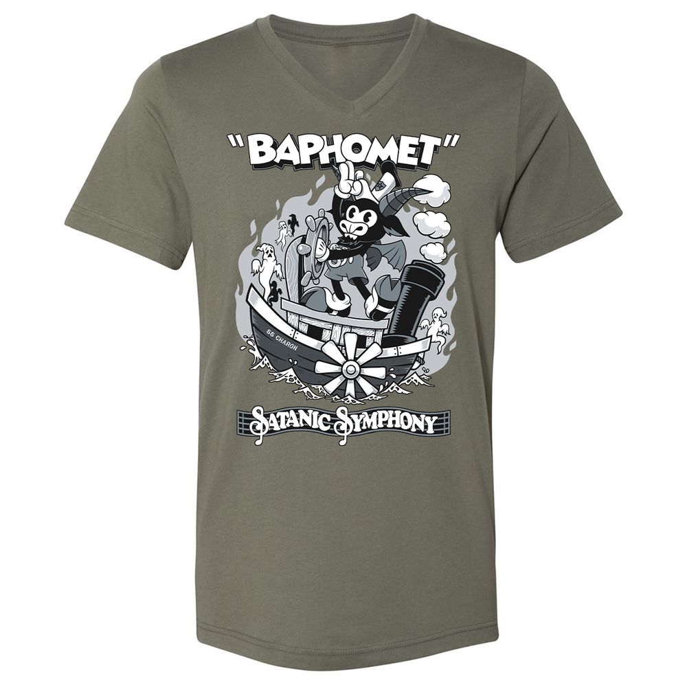 Unisex V-Neck T-Shirt - QA8MJJUX - Military Green - 10