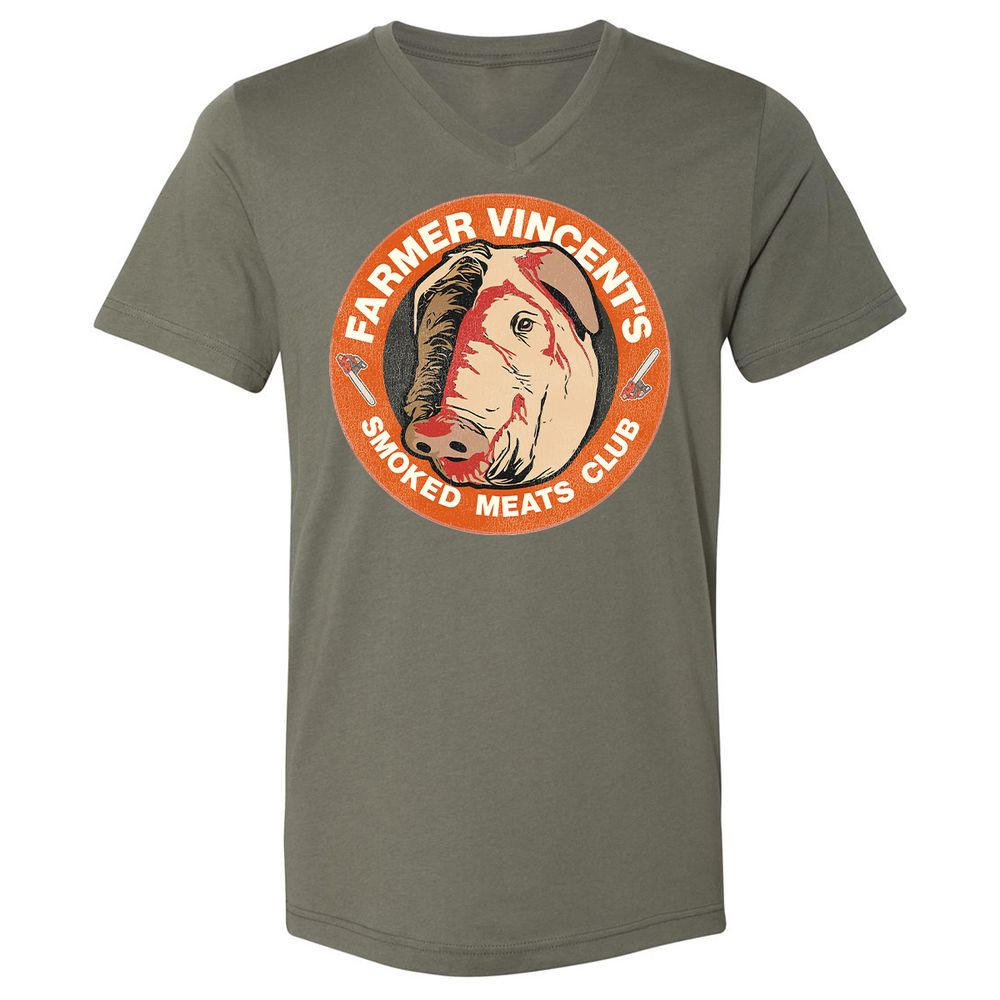 Unisex V-Neck T-Shirt - N86UGHQP - Military Green - 10