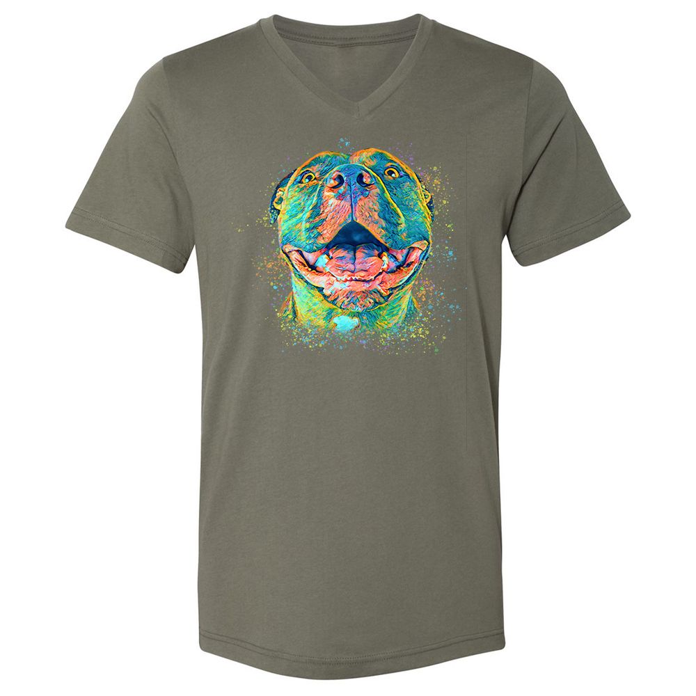 Unisex V-Neck T-Shirt - BVZ1ANJK - Military Green - 10