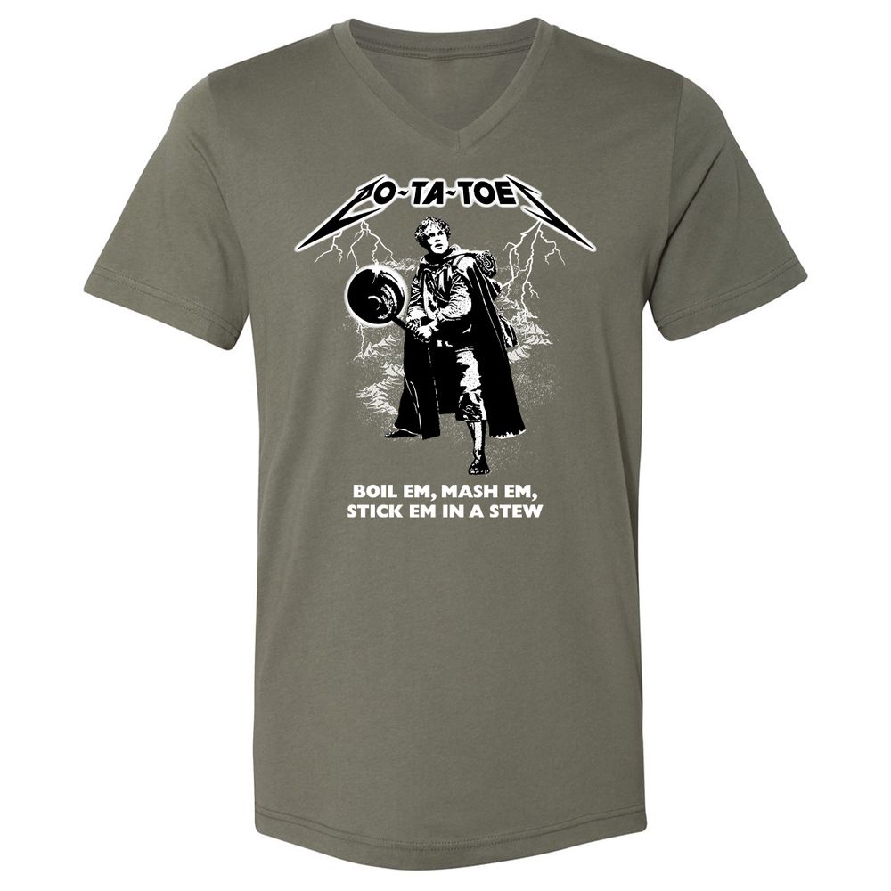 Unisex V-Neck T-Shirt - 92XCU967 - Military Green - 10