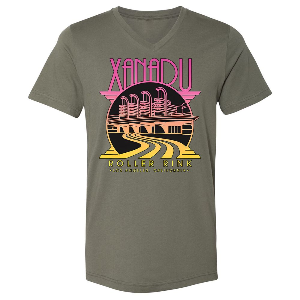 Olivia Newton-John Xanadu Roller Rink Pink Yellow Fade - Military Green - 10