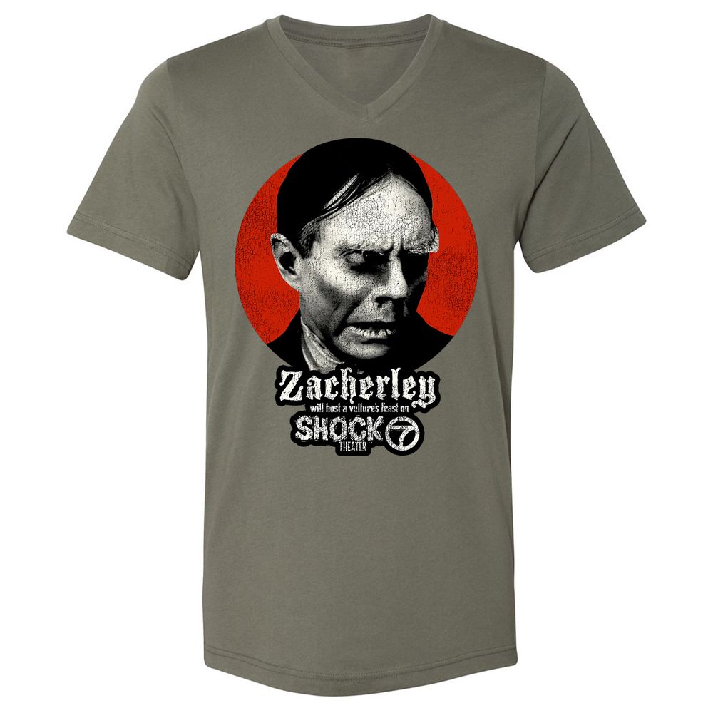 Unisex V-Neck T-Shirt - N7Q9G3VW - Military Green - 10