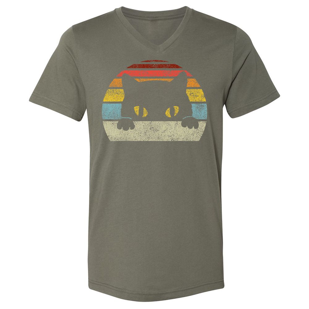 Unisex V-Neck T-Shirt - 8424QMBJ - Military Green - 10
