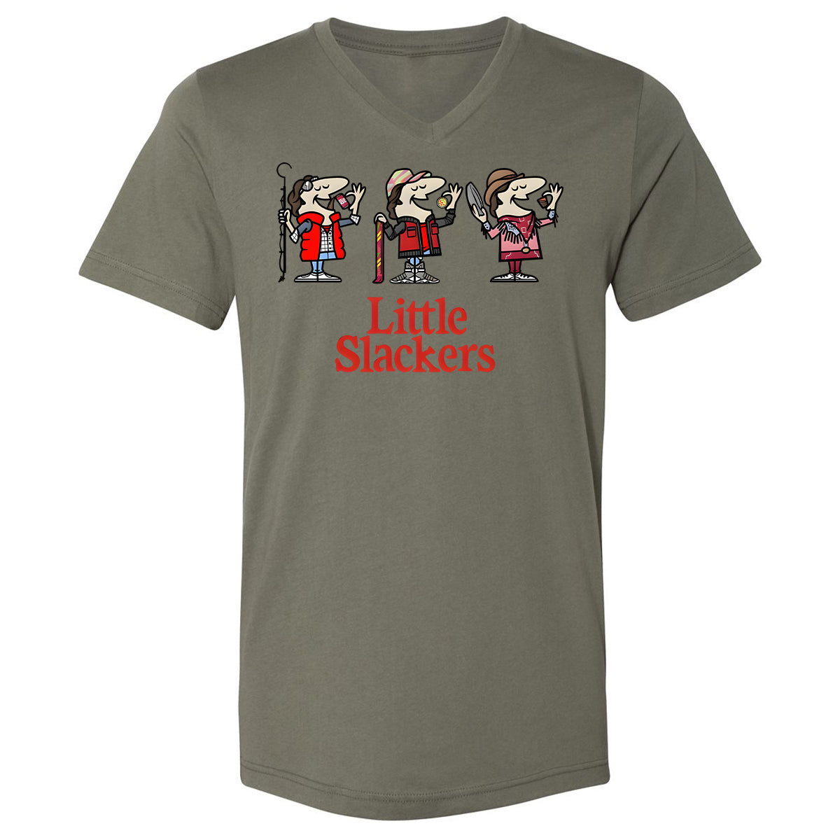 Unisex V-Neck T-Shirt - B1MFXL9A - Military Green - 10