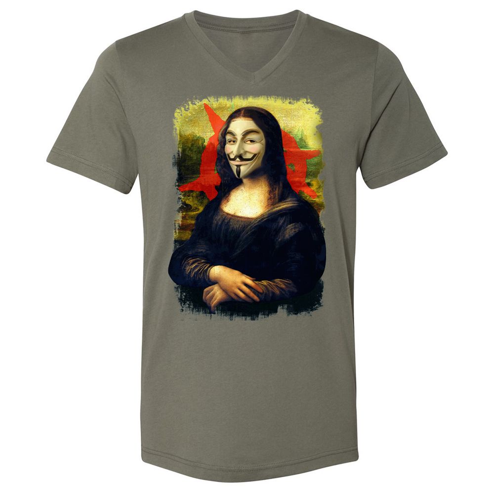 Unisex V-Neck T-Shirt - 85HE9J4U - Military Green - 10