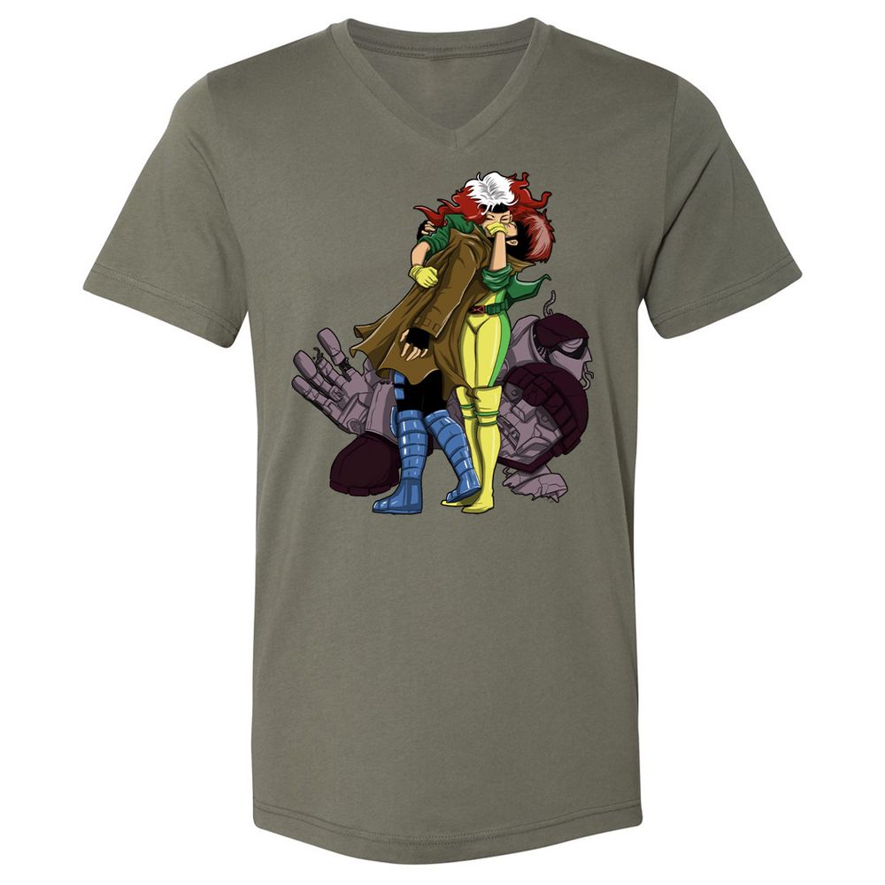 Unisex V-Neck T-Shirt - EYWFP9R9 - Military Green - 10