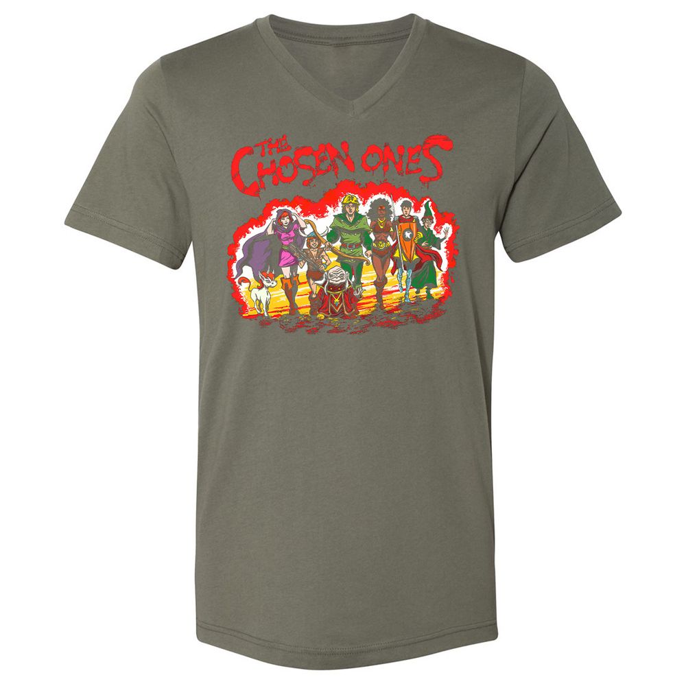Unisex V-Neck T-Shirt - 2YPKRGYV - Military Green - 10