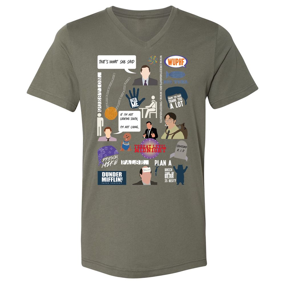 Unisex V-Neck T-Shirt - 5J31261M - Military Green - 10