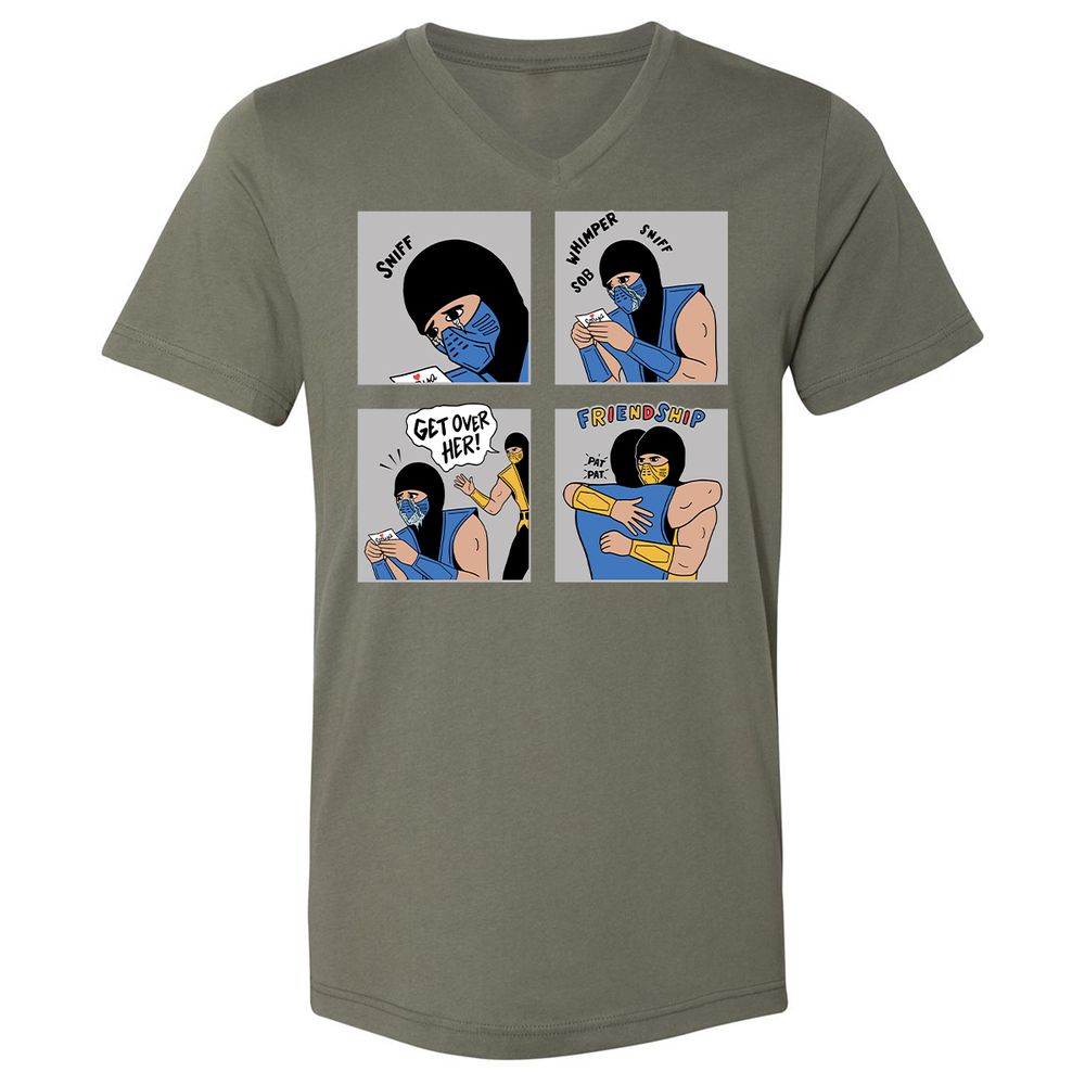 Unisex V-Neck T-Shirt - 77UYTX1L - Military Green - 10