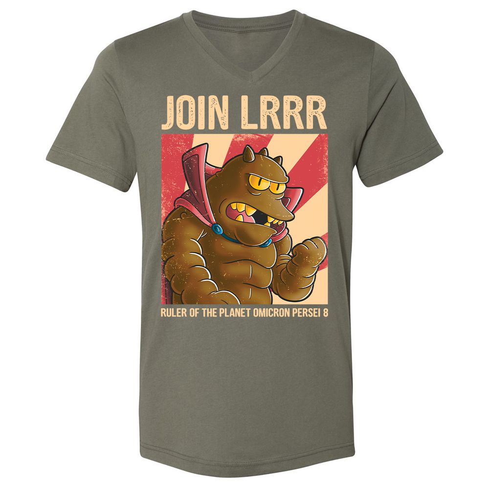 Unisex V-Neck T-Shirt - J7JDNNFR - Military Green - 10