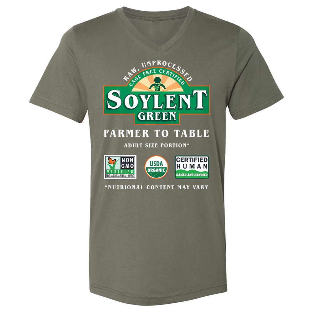 Unisex V-Neck T-Shirt - KNLLZQCZ - Military Green - 10