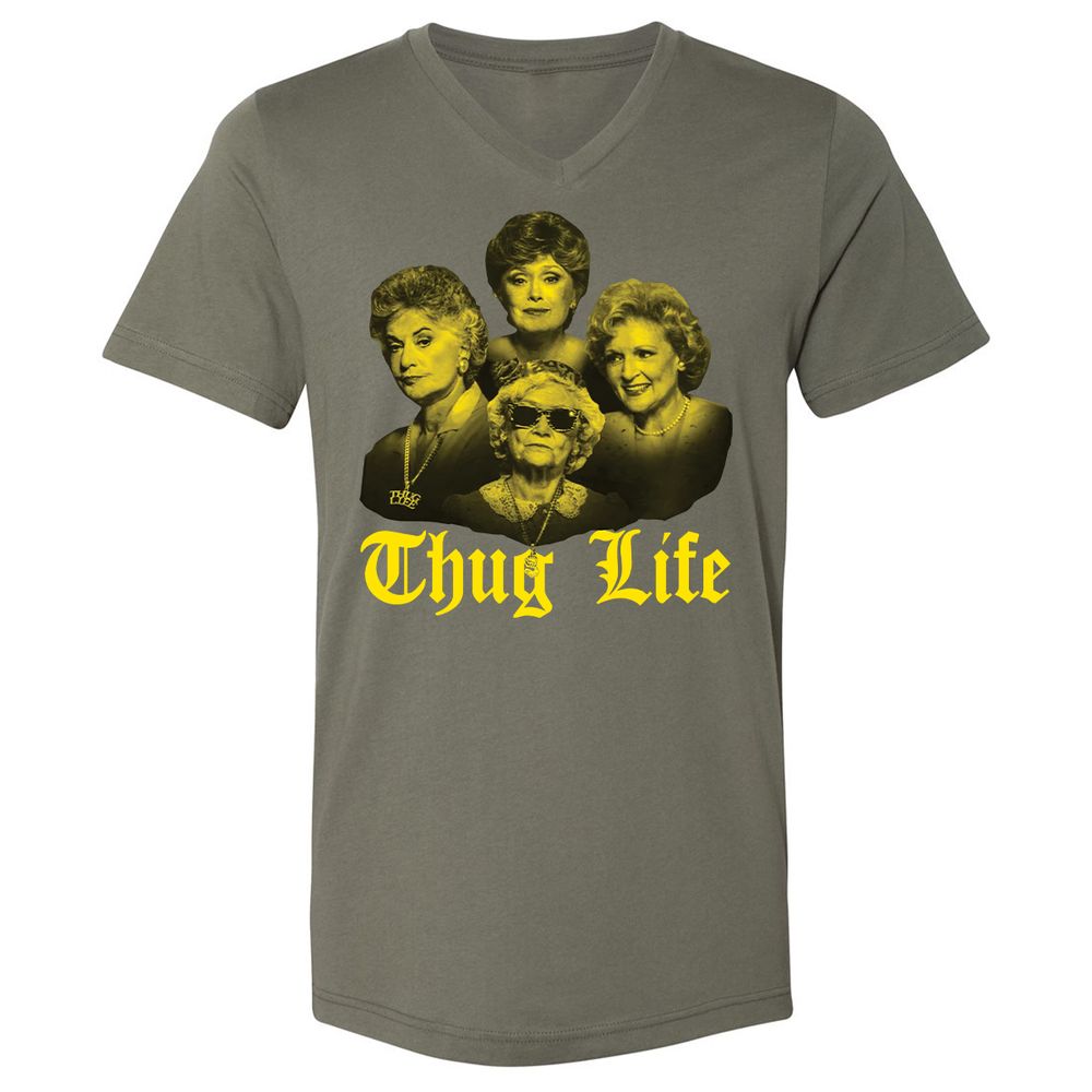 Unisex V-Neck T-Shirt - C59D8Y44 - Military Green - 10