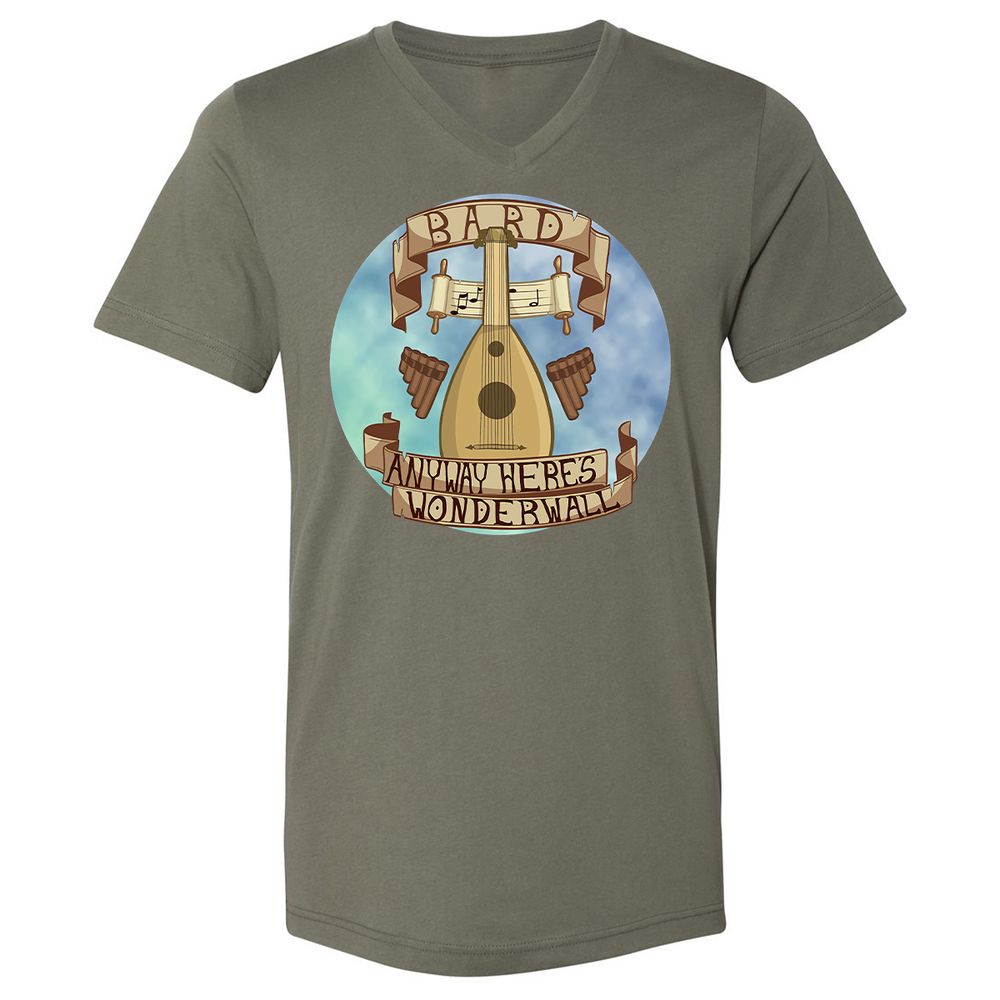 Unisex V-Neck T-Shirt - BGAU93W9 - Military Green - 10