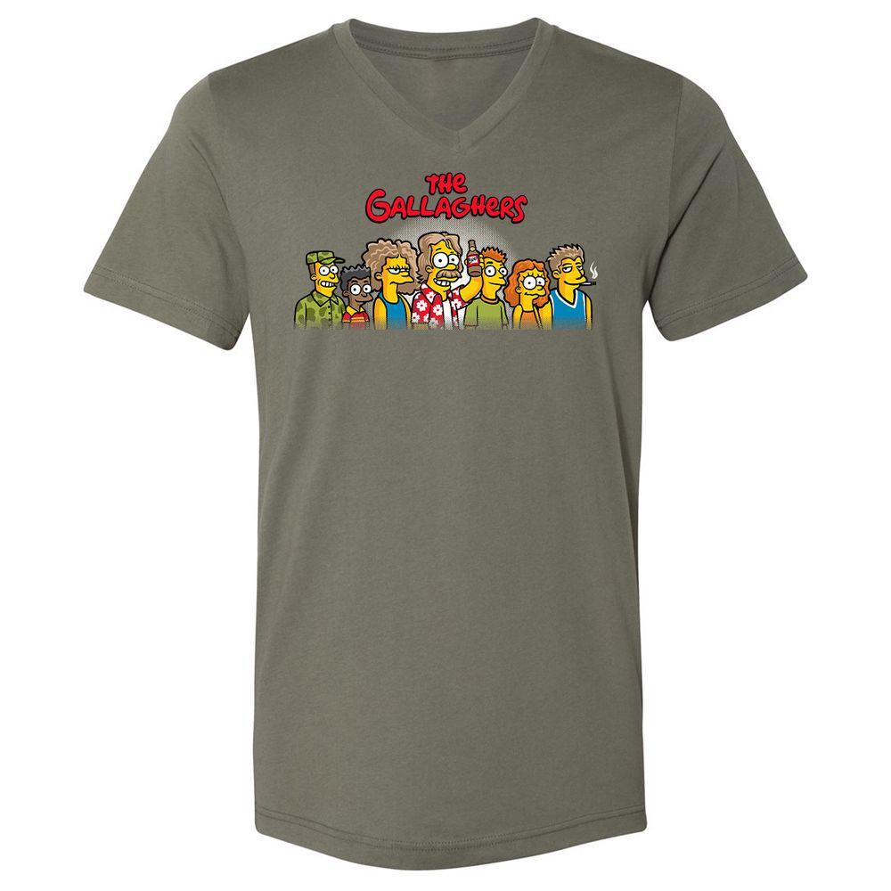Unisex V-Neck T-Shirt - CAUBD64N - Military Green - 10