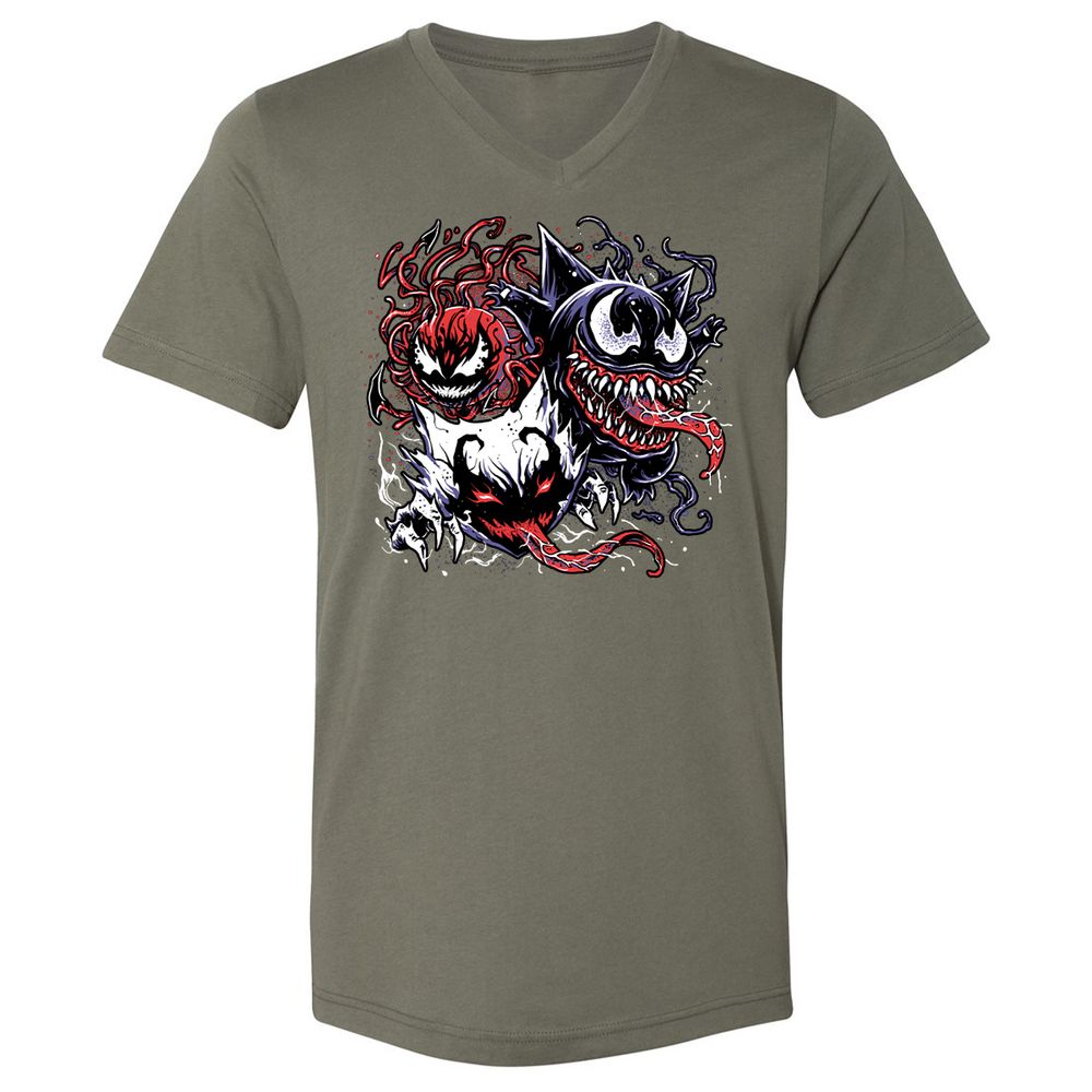 Unisex V-Neck T-Shirt - SDHWQ7HV - Military Green - 10