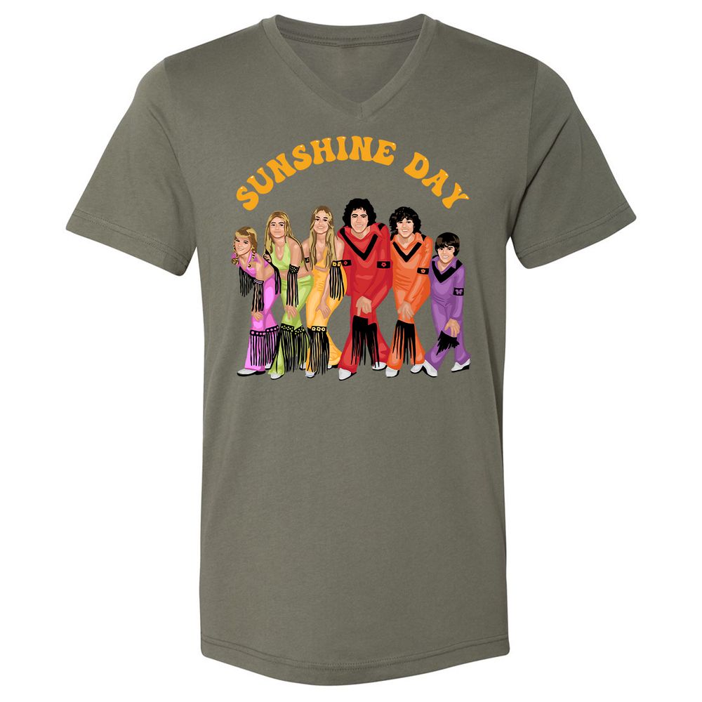 Unisex V-Neck T-Shirt - B34HVMNL - Military Green - 10