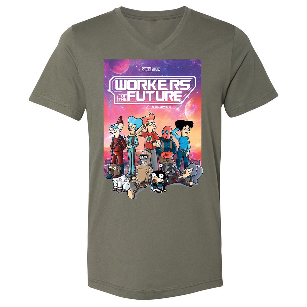 Unisex V-Neck T-Shirt - RUT7Q3LP - Military Green - 10