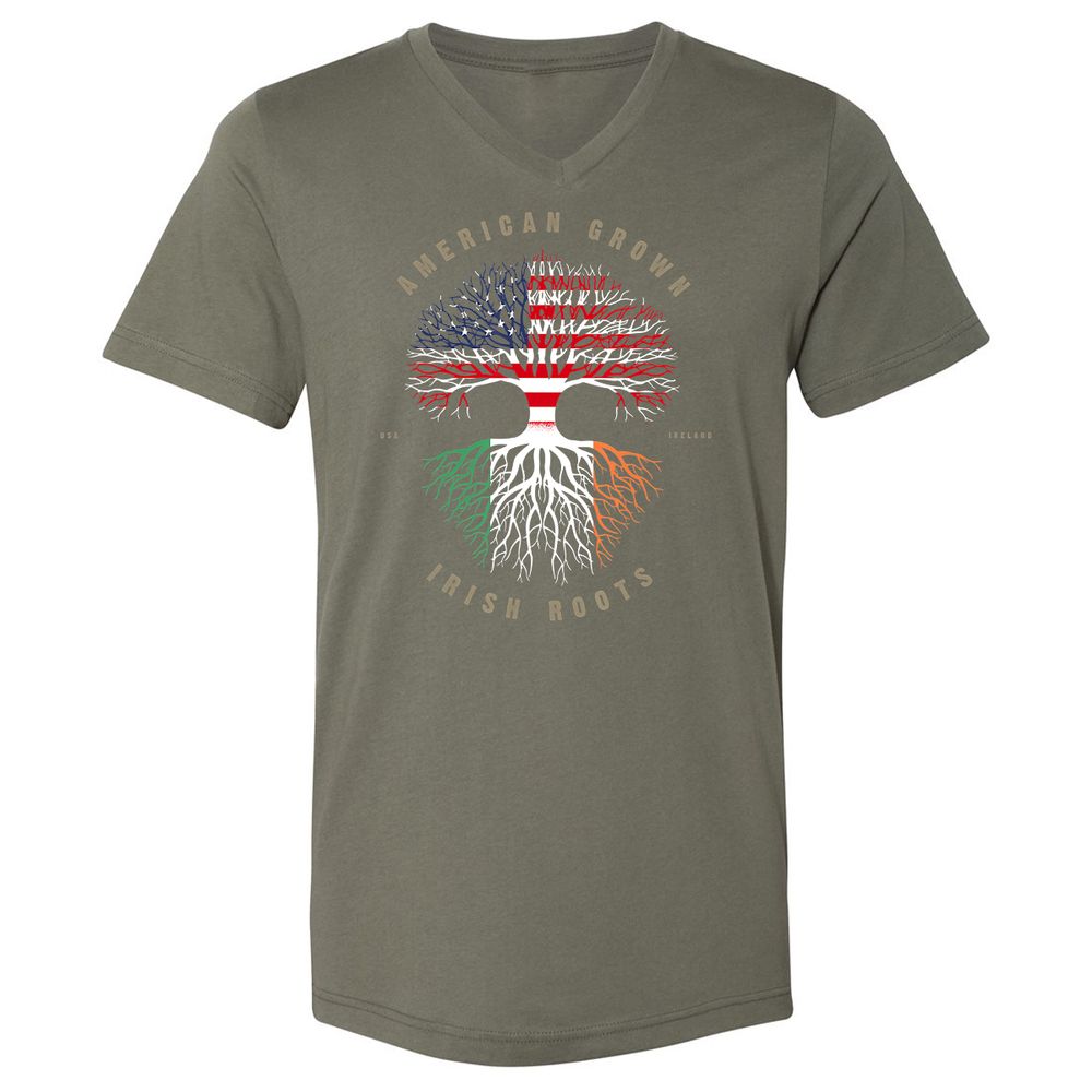 Unisex V-Neck T-Shirt - UKY3BYE8 - Military Green - 10