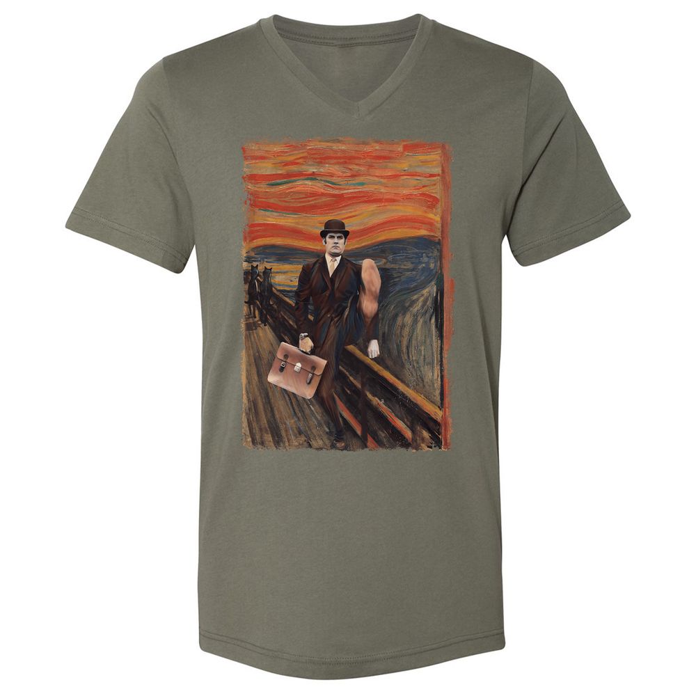 Unisex V-Neck T-Shirt - HGMBPL17 - Military Green - 10