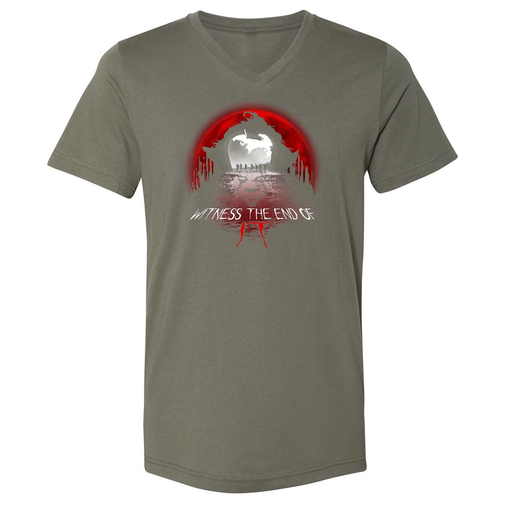 Unisex V-Neck T-Shirt - PSAMY1WP - Military Green - 10