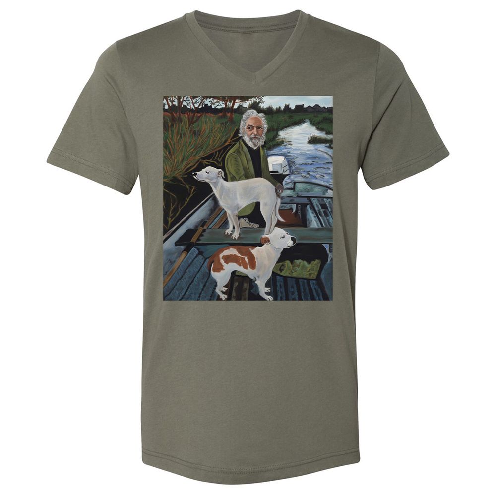 Unisex V-Neck T-Shirt - GQHE6N7J - Military Green - 10