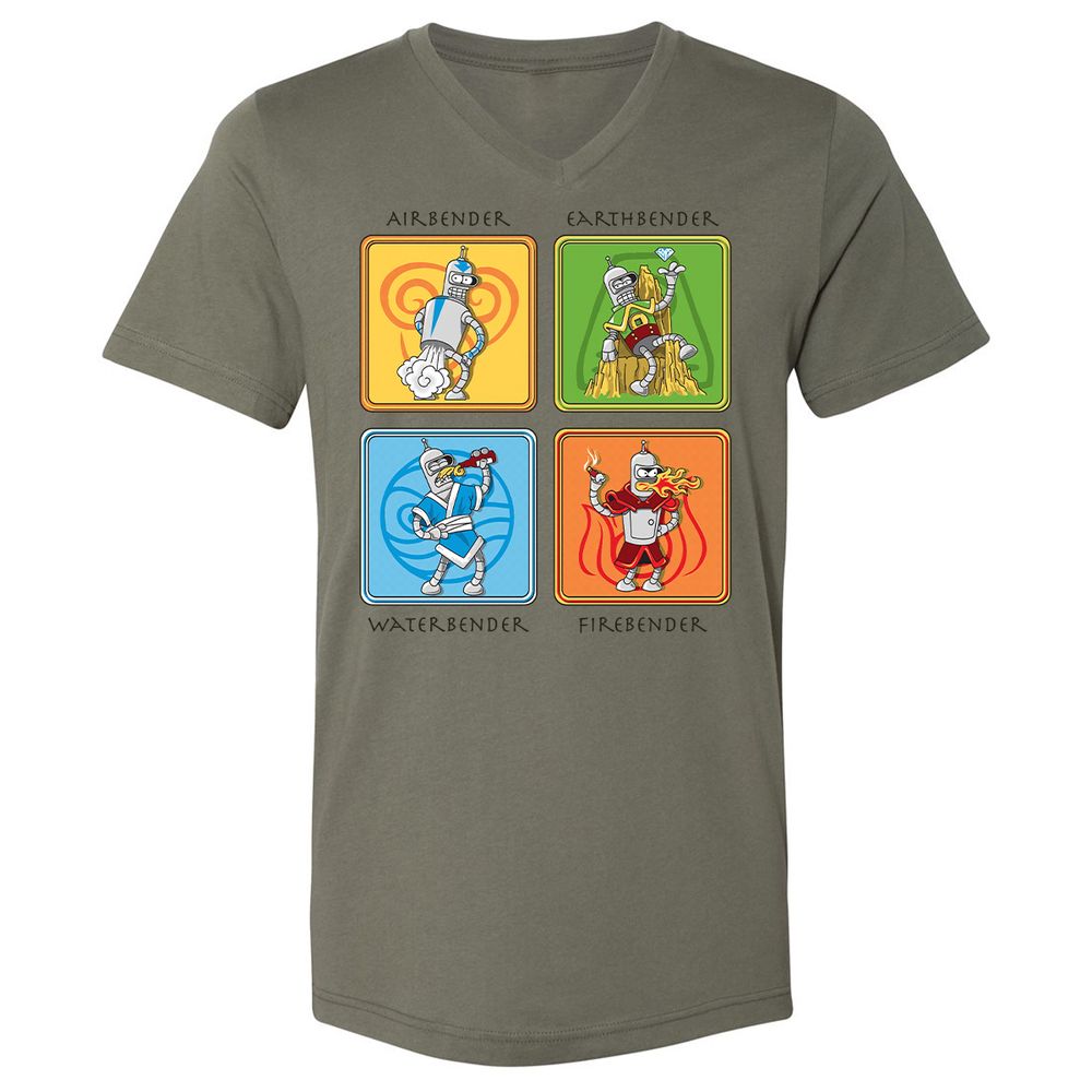 Unisex V-Neck T-Shirt - 6H3L7MMF - Military Green - 10