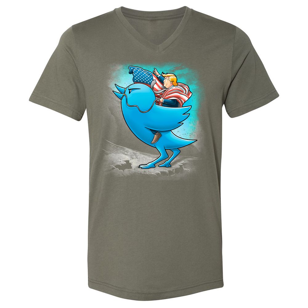 Unisex V-Neck T-Shirt - H519J8C6 - Military Green - 10