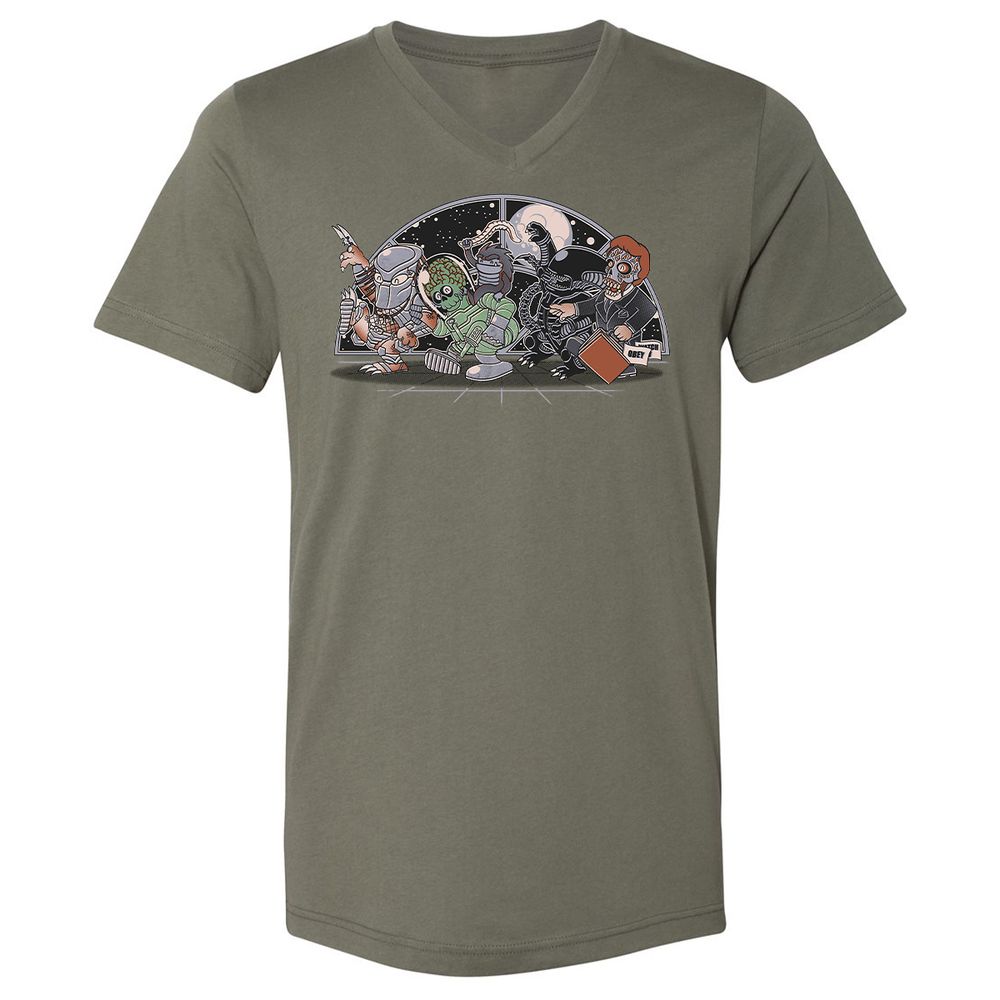 Unisex V-Neck T-Shirt - 8N4DM9Y6 - Military Green - 10