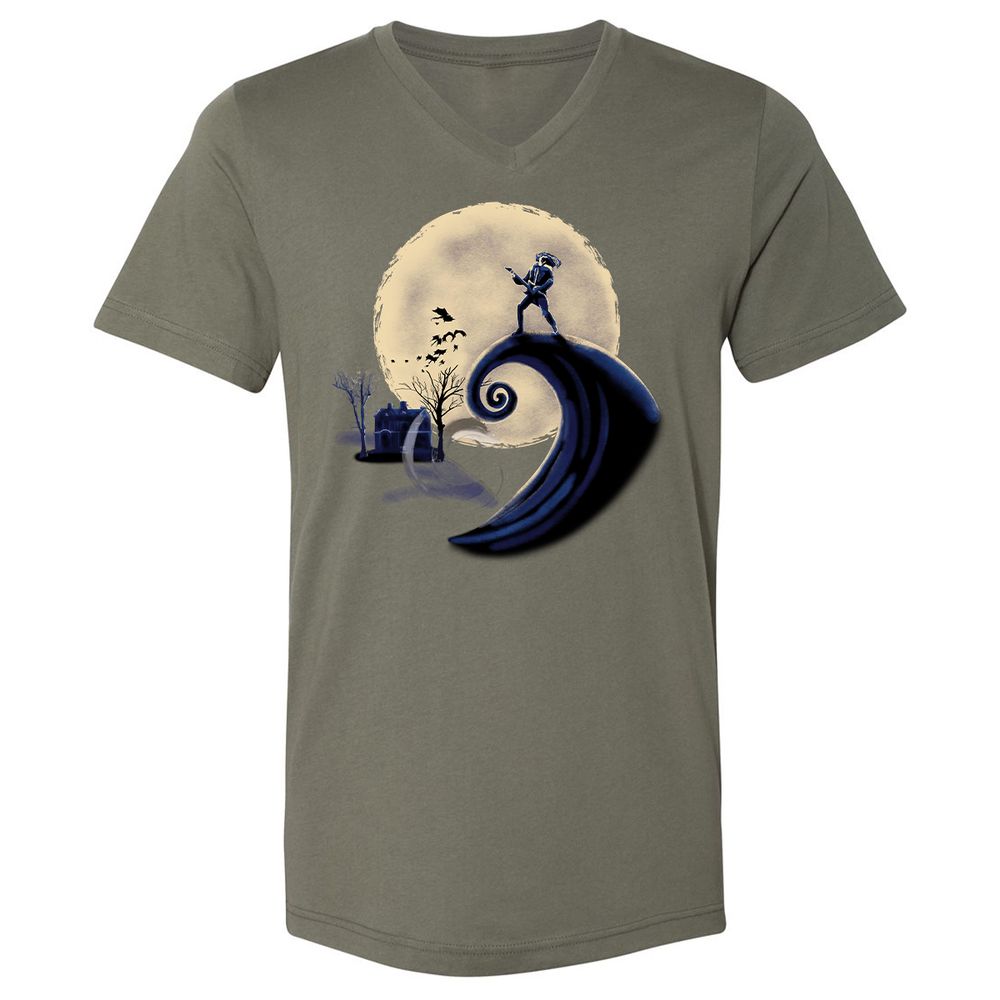 Unisex V-Neck T-Shirt - KJ6LR76A - Military Green - 10