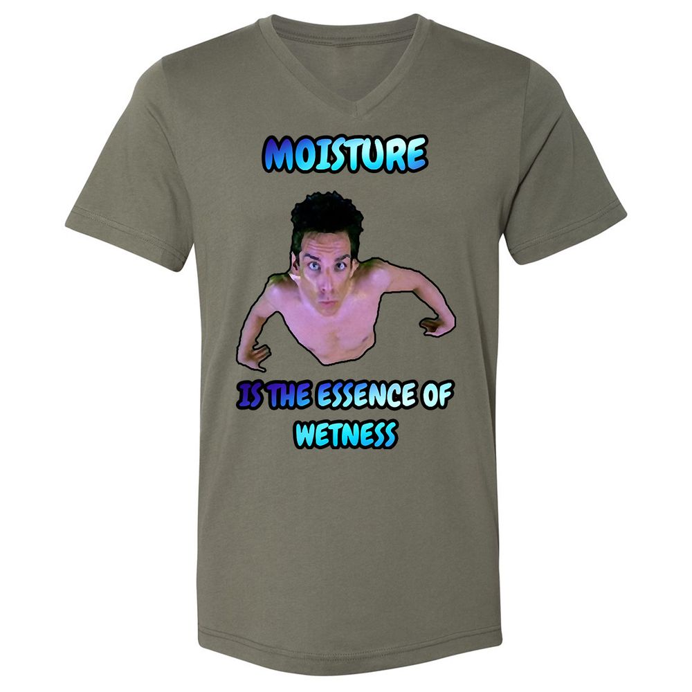 Unisex V-Neck T-Shirt - QHJ8X2E3 - Military Green - 10